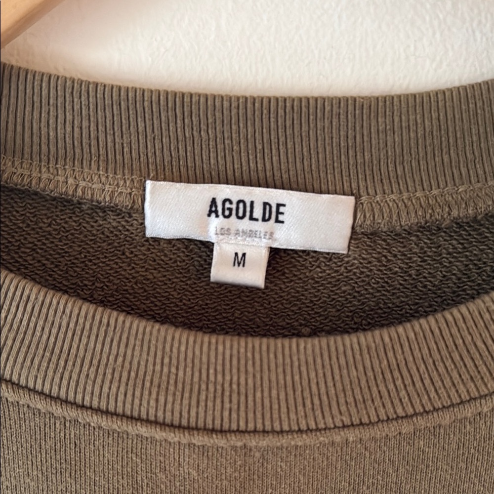 AGOLDE Olive Green Crewneck Sweatshirt - Picture 2 of 3